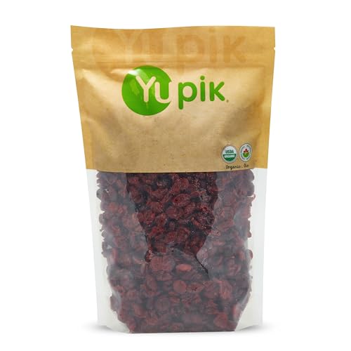 Yupik Organic Cranberries, 2.2 lb (35.2 oz), Pack of 6, Non-GMO, Gluten-Free, Kosher, Vegan, Sweetened Dried Fruits, Fruity & Ta