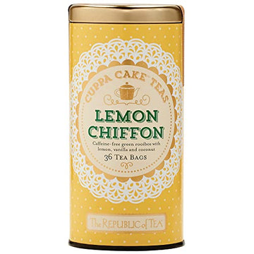 The Republic Of Tea Lemon Chiffon Cuppa Cake Tea, 36 Tea Bags, Decadent Herbal Green Rooibos Tea