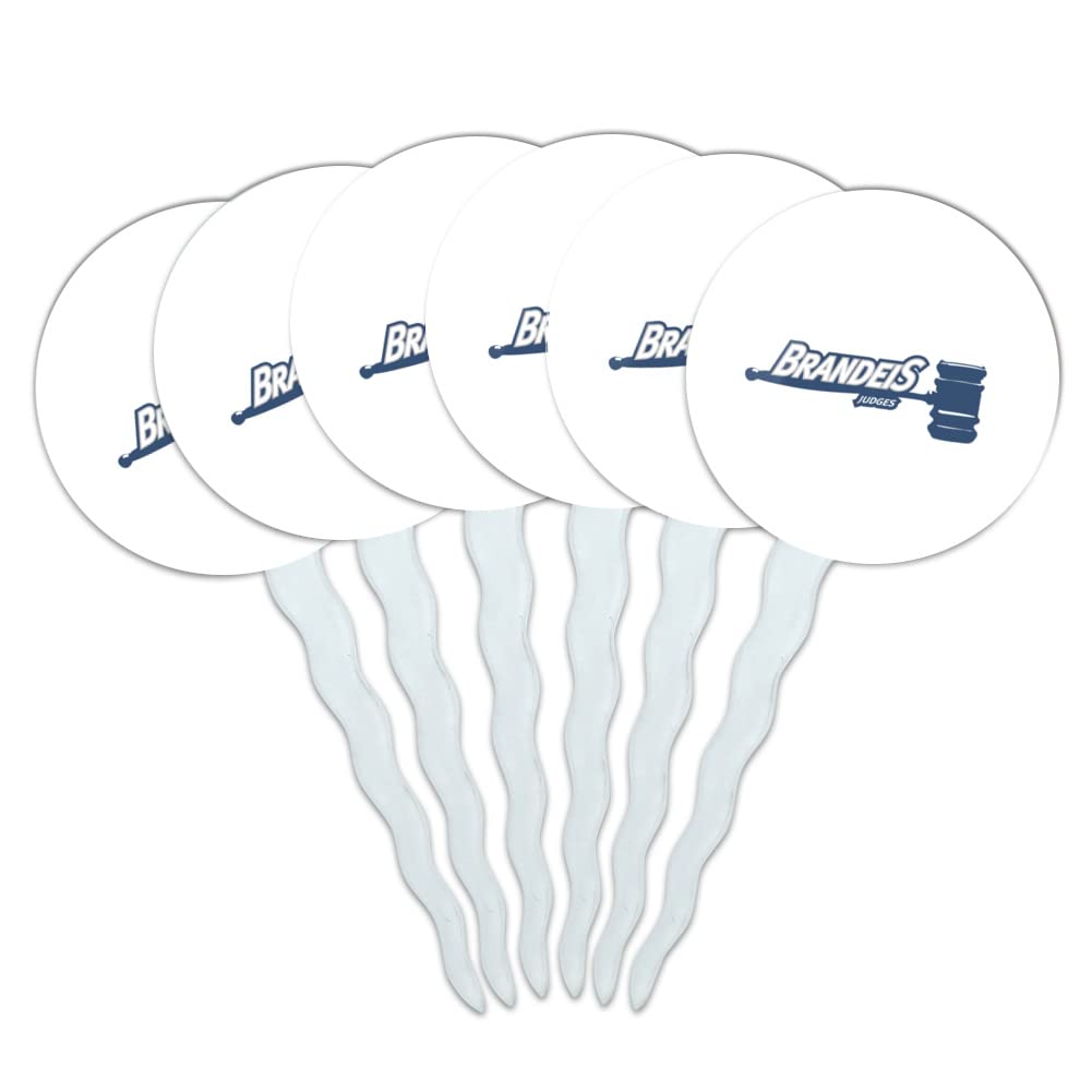 Brandeis University Secondary Logo Cupcake Picks Toppers Decoration Set of 6