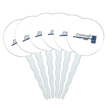 Brandeis University Secondary Logo Cupcake Picks Toppers Decoration Set of 6