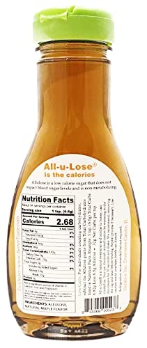 Bettertaste Natural Maple Flavored Allulose Syrup, 11.75-Ounce Bottle, Zero Calorie Sugar Substitute, Non Gmo, Non-Erythritol, G