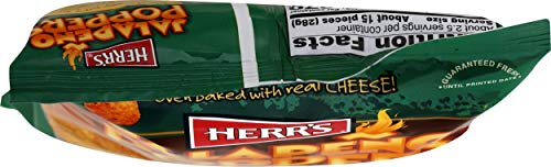 Herrs Jalapeo Poppers Flavored Cheese Curls - Made with Cheddar Cheese - Great for Bold Flavor Fans - 2.375 Ounce (Pack of 20)