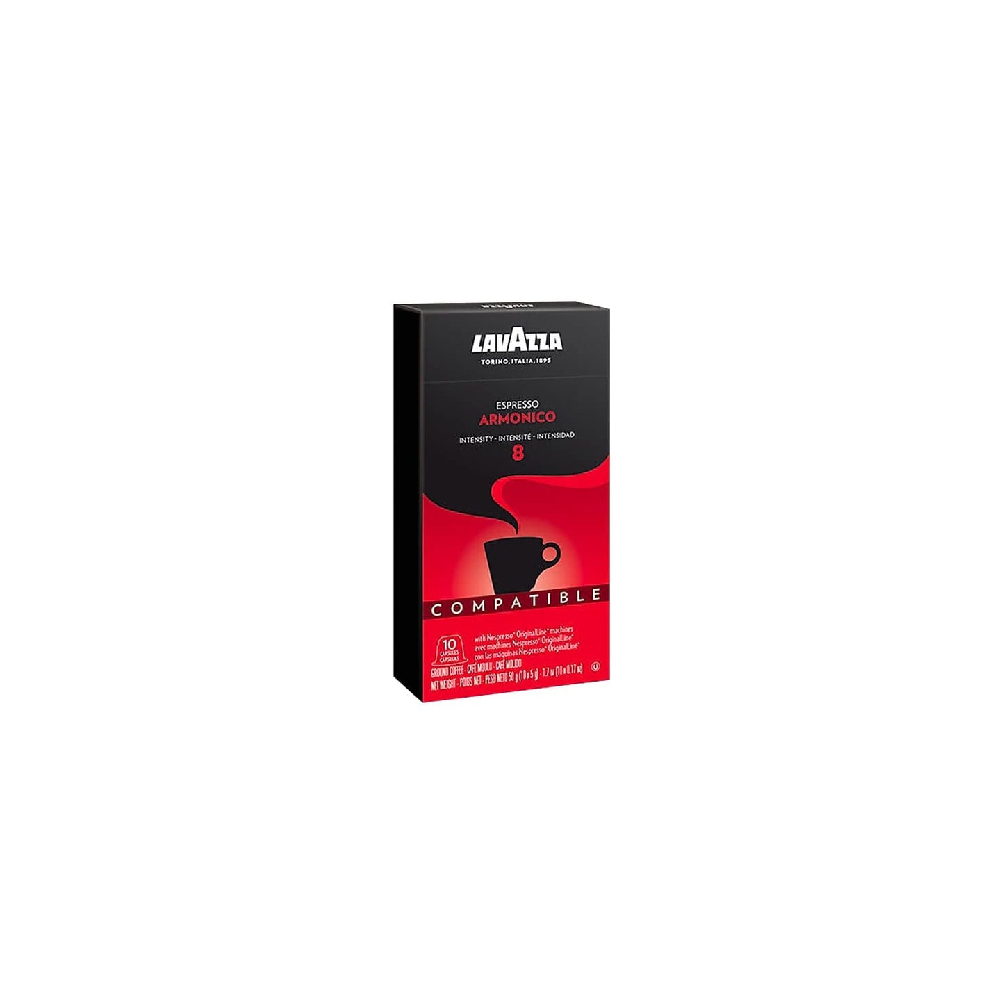 Lavazza Espresso Maestro Classico Medium Roast Coffee Capsules, 100% Arabica, Compatible with Nespresso, 10 Count