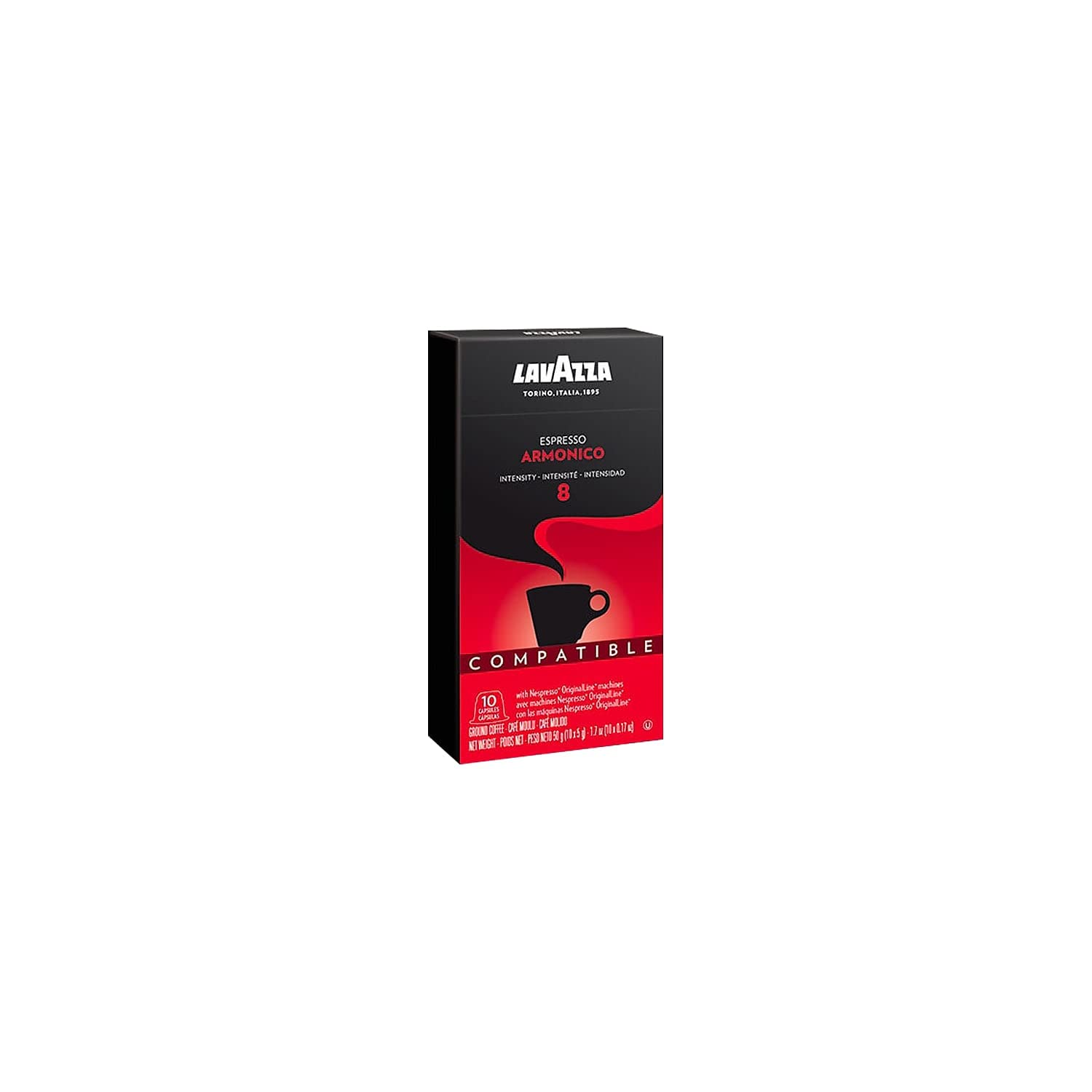 Lavazza Espresso Maestro Classico Medium Roast Coffee Capsules, 100% Arabica, Compatible with Nespresso, 10 Count