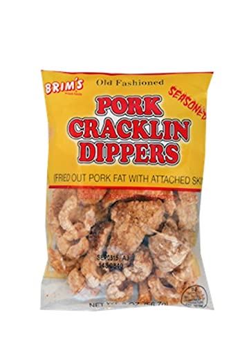 Brim Delicious Pork Cracklin Dippers w/Red Pepper Seasoning 1.75oz bags (Pack of 3)