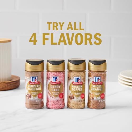 McCormick Finishing Sugar  Chocolate Hazelnut  Limited Edition  Rich Cocoa and Roasted Hazelnut Notes  For Cookies  Ice Cream  Dessert  Beverages  and More  3.61 oz