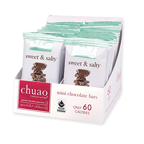 Chuao Chocolatier Sweet & Salty Milk Chocolate Mini Bars | Gourmet Chocolate Sea Salt European No Preservatives | For Gift Baskets, Christmas, Valentines Day, Gifts For Women, Men, Birthday, Thank You, Care Package | 24 Pack