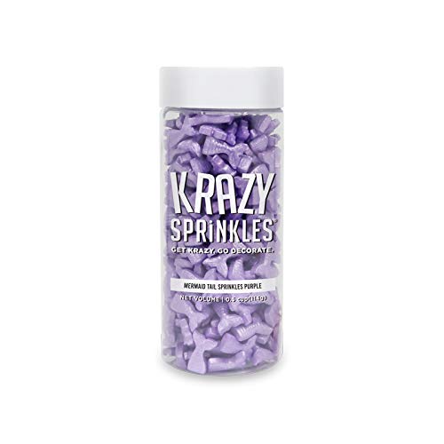 Krazy Sprinkles Purple Mermaid Tail Animal Shapes (1/2 Cup 1X Jar) | Exceptional Sprinkles For Imaginative Baking & Decorating B
