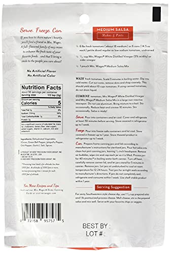 Mrs. Wages Medium Salsa Canning Mix, 4 Oz Packages (Pack Of 6)