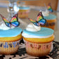 Sugar Robot Inc. Edible Butterflies Cake Toppers, Wafer, 1.5-1.75 inches, Rainbow Monarch