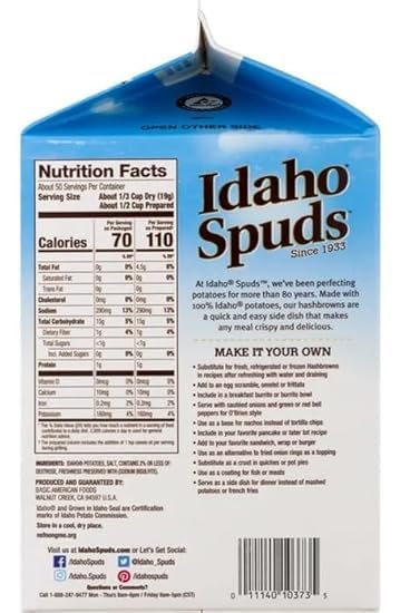 (Pack Of 3) Idaho Spuds Hashbrown Potatoes, Golden Grill, Box, 33.1 Oz