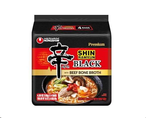 Nongshim Ramen Noodles  Gourmet Instant Ramen  enhanced Microwavable Noodle Soup  Shin Black  4.58 Ounce (Pack of 16) - Packaging Graphic May Vary