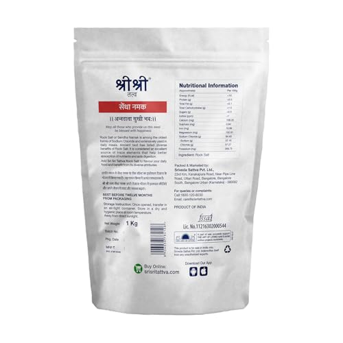 Sri Sri Tattva Shuddhta Ka Naam Rock Salt - Sendha Namak For A Healthy Life - 1Kg (Pack Of 2)