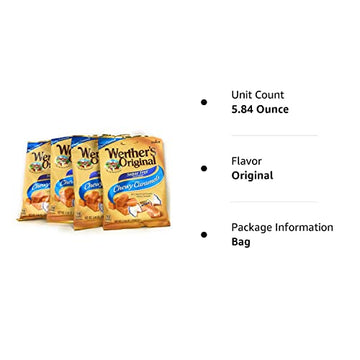 Werther'S Chewy Caramels Candies Original Sugar Free, 1.46 Ounce Pack Of 4