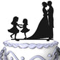 Meijiafei Personalized Bride And Groom With 2 Little Girls Dancing Wedding Decoration