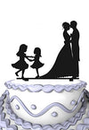 Meijiafei Personalized Bride And Groom With 2 Little Girls Dancing Wedding Decoration