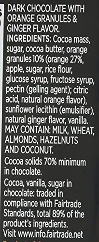 Divine Chocolate Chocolate Bar Dark Ginger Orange, 3 Oz