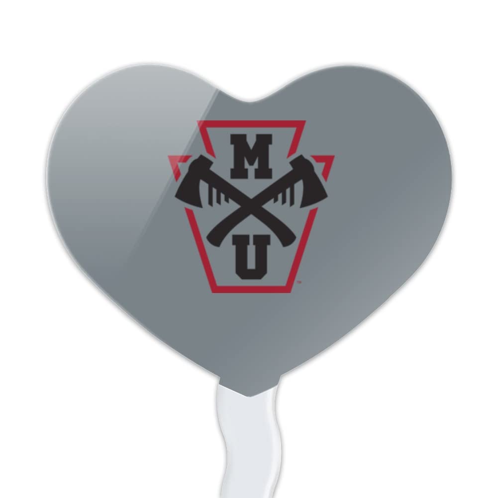 GRAPHICS & MORE Cupcake Picks Set of 6, Acrylic, Mansfield University Secondary Logo Heart, One Size