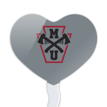 GRAPHICS & MORE Cupcake Picks Set of 6, Acrylic, Mansfield University Secondary Logo Heart, One Size