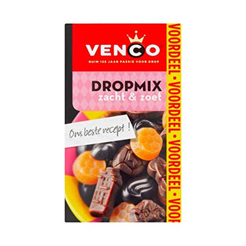 Venco Liquorice Drop Mix, Soft & Sweet (Zacht & Zoet), 475 G (16.8 Oz), 1 Box
