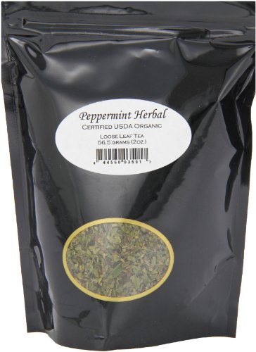 English Tea Store Organic Peppermint Herbal Tea Pouches, 2 Ounce, Loose Leaf, Caffeine-Free