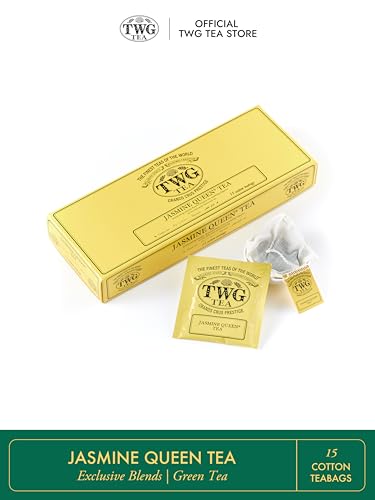 Twg Tea | Jasmine Queen Tea | Green Tea | Sweet Lemon & Rose | 15 Hand Sewn Cotton Teabags | Gift Set