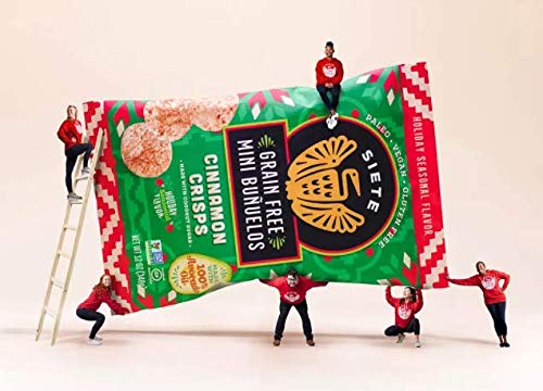 Siete Grain Free Mini Buuelos Cinnamon Crisps, 5 oz Bag (1 Pack) - Dairy Free, Paleo, Vegan, Non-GMO, Gluten Free