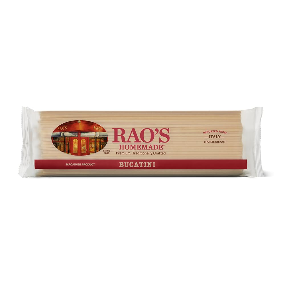 Raos Homemade Bucatini Pasta  16oz  Traditionally Crafted  enhanced Quality  From Durum Semolina Flour  Traditional Bronze Die Cut  Imported from Italy