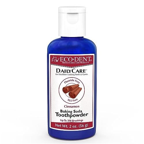 Eco-Dent Dailycare Baking Soda Toothpowder, Cinnamon - Fluoride-Free Toothpaste Powder, Sls-Free Tooth Powder With Baking Soda,