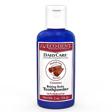 Eco-Dent Dailycare Baking Soda Toothpowder, Cinnamon - Fluoride-Free Toothpaste Powder, Sls-Free Tooth Powder With Baking Soda,