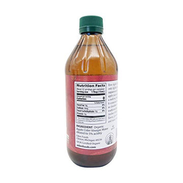 Eden Organic Apple Cider Vinegar, Raw & Unpasteurized with Mother, 16 Fl Oz, Glass Bottle