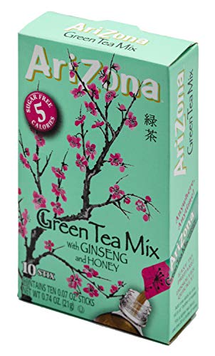 Arizona Green Tea With Ginseng Iced Tea Stix Sugar-Free, Low Calorie Single Serving Drink Powder Packets, Just Add Water For A D