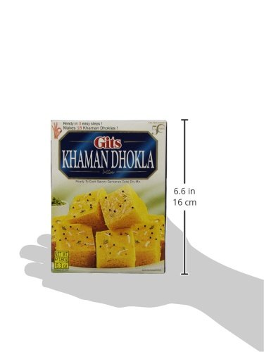 Gits Instant Khaman Dhokla Snack Mix, Makes 18 Per Pack, Pure Veg, Indian Snack Mix, 180G