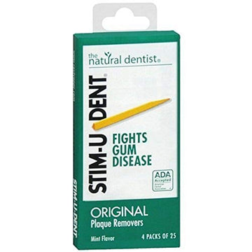 Stim-U-Dent Plaque Removers 3 Packs Of 4X25 Picks/Pack (300 Picks) - Mint Flavor