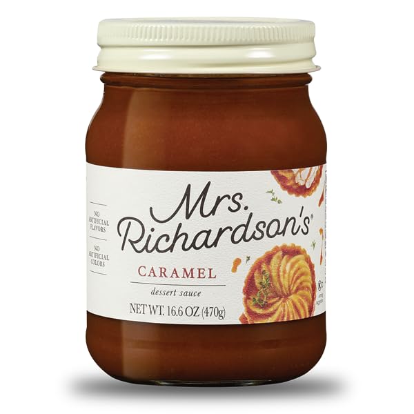 Mrs Richardsons Caramel Topping, 3 Pack, Rich & Creamy, 16 oz Jar