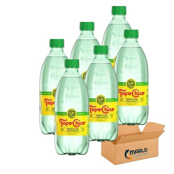 Marlo Goods - Topo Chico Twist Of Lime 20oz 6pk Bottles, Refreshing Mineral Water with Lime Flavor Great For Any Occasion