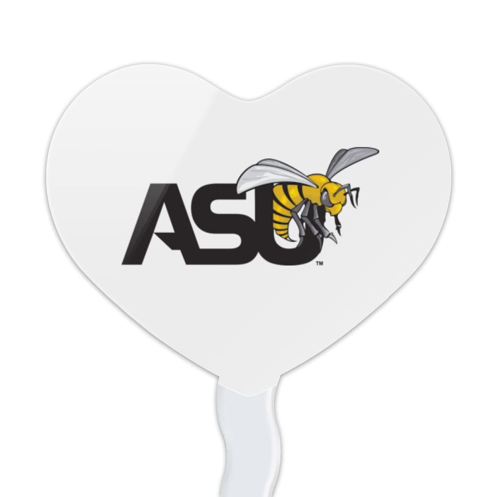 GRAPHICS & MORE Cupcake Picks Set of 6 - Acrylic Heart Toppers - Alabama State University - One Size