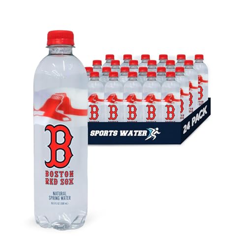 PULSE Boston Red Sox Natural Spring Water Bottle Pack - 24 Recyclable BPA-Free Filtered Water Bottles