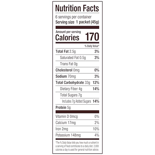 Bobs Red Mill Instant Oatmeal  Maple Brown Sugar  6 Packets Total  Non-GMO  Gluten Free  Whole Grain