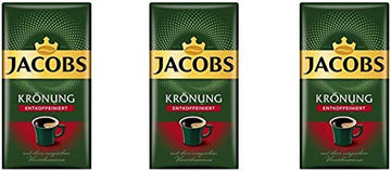 Jacobs Kronung Entkoffeiniert Decaf Ground Coffee 500 Gram / 17.6 Ounce (Pack Of 3)
