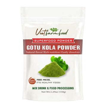GOTU KOLA POWDER 5.29 Oz (150g) VIETFARMFOOD: Freeze-Dried Extracted From 100% Pure, Sugar-Free. Used To Mix Mixed Drinks Fresh 