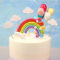 SULOLI Rainbow Cake Toppers Set, 12 Pcs Pastel Clay, 3.9 inches, Model S-PL-8554, Ideal for Kids Birthday Party Decorations