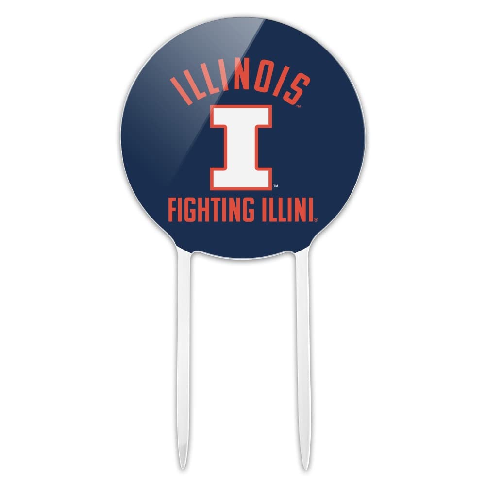 GRAPHICS & MORE Acrylic Cake Topper - University of Illinois Logo, Multi, One Size