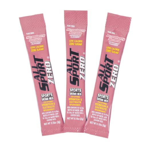 All Sport Powder Hydration Stick, Zero Calorie, Performance Electrolyte Drink Mix, Sugar Free, 2X Potassium, Strawberry Banana,
