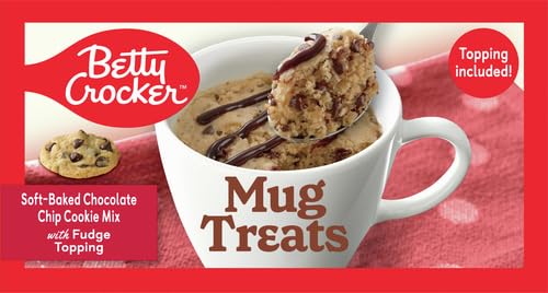 Betty Crocker Mug Treats Soft-Baked Chocolate Chip Cookie Mix with Fudge Topping, 4 Servings