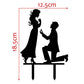 YAMI COCU Wedding Cake Topper, Funny Love Couple Design, Acrylic, Black, 1 Count
