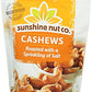 Whole Roasted Lightly Salted Cashews by Sunshine Nuts Co., Gluten Free, Peanut Free and Vegan Individual Snack Packs for Kids an