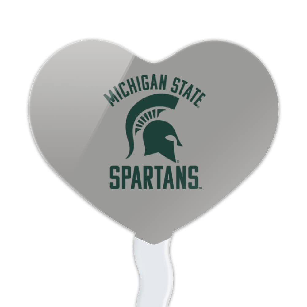 GRAPHICS & MORE Cupcake Toppers Set of 6, Acrylic, Michigan State Spartans Heart Love Design