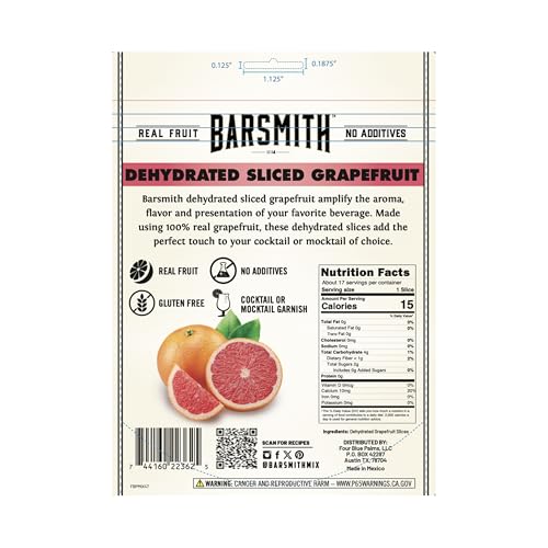 Barsmith Dehydrated G fruit Slices - Vibrant Citrus Flavor - 1.6oz (Pack of 12)
