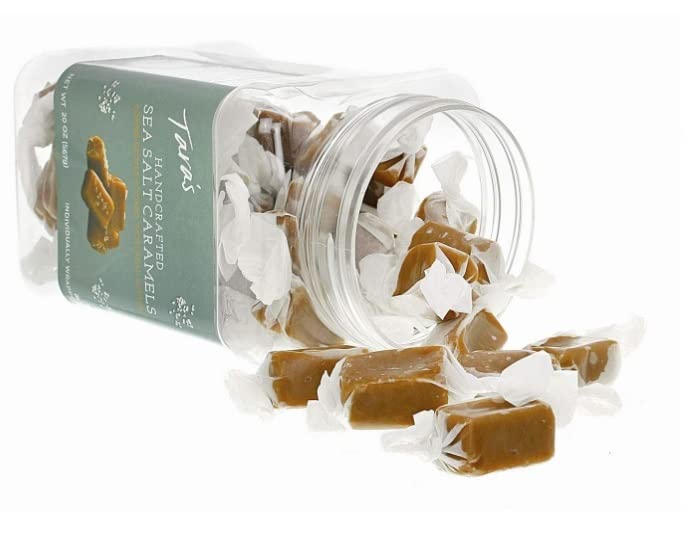 Tara's Gourmet Sea Salt Caramels, 20 oz - Handcrafted All Natural Candy, Creamy & Individually Wrapped with Real Butter